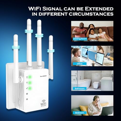 Image of GameSir WiFi Repeater 300Mbps Wireless Range Extender with 4 High Gain Antennas, Signal Booster for Home and Office, Supports WPS and Repeater Mode