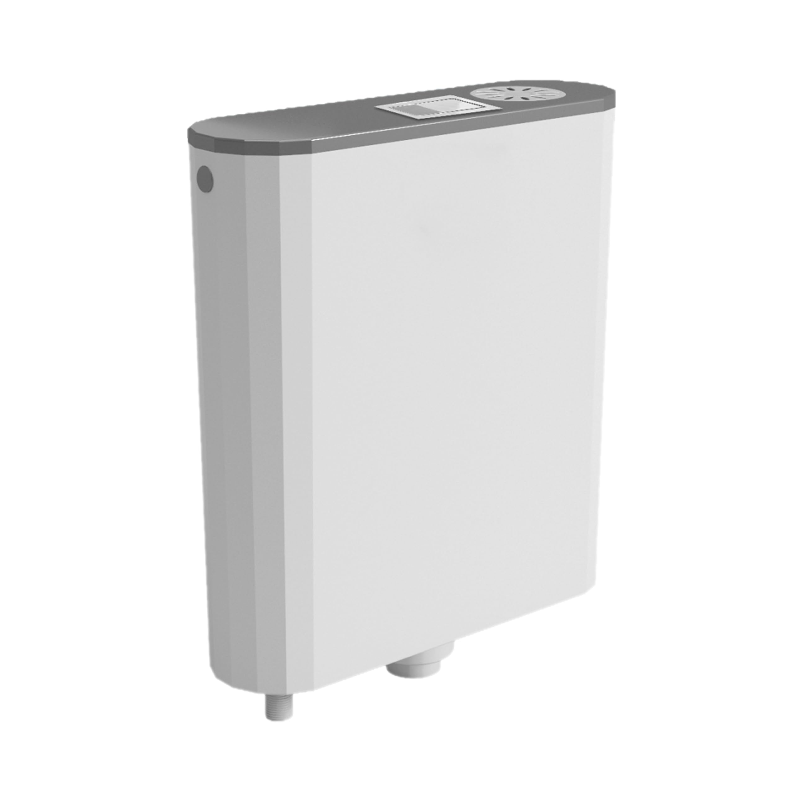 HARDSTONE Dual Flush Tank for Toilet - 8 LTR Water Capacity – Polypropylene Smart PVC Slim Cistern - Wall Mounted, Push Button Top Flushing Tank with Complete Set (Grey & White)
