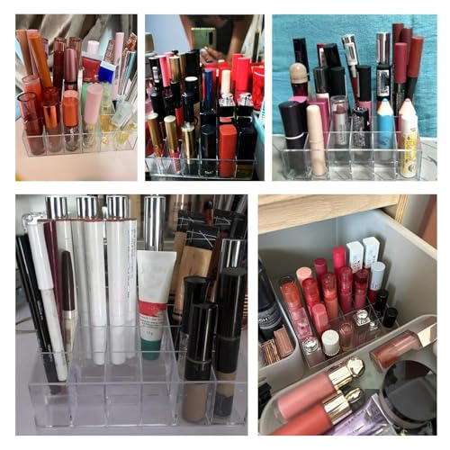 Image of Tecbeauty Lipstick Holder, 24 Slots Clear Lipstick Organizer Acrylic Lipgloss Storage Display, Small