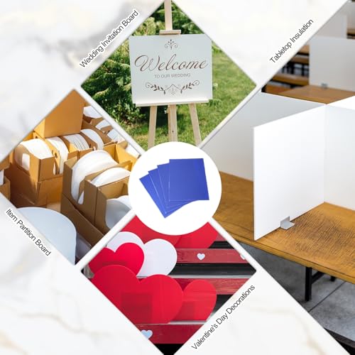 QUARKZMAN 4 Stk Wellpappe Kunststoffplatte 4mm Blaue Wellpappe Kunststoffplatten 30 x 30 cm Leere Wasserdichte Yard Schilder Für DIY Basteln Wegweiser Party Deko