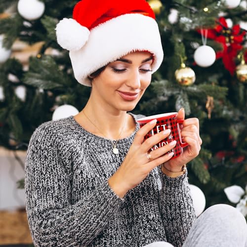 Mini tasses à café de Noël décoratives avec ruban à carreaux pour buffet - 7