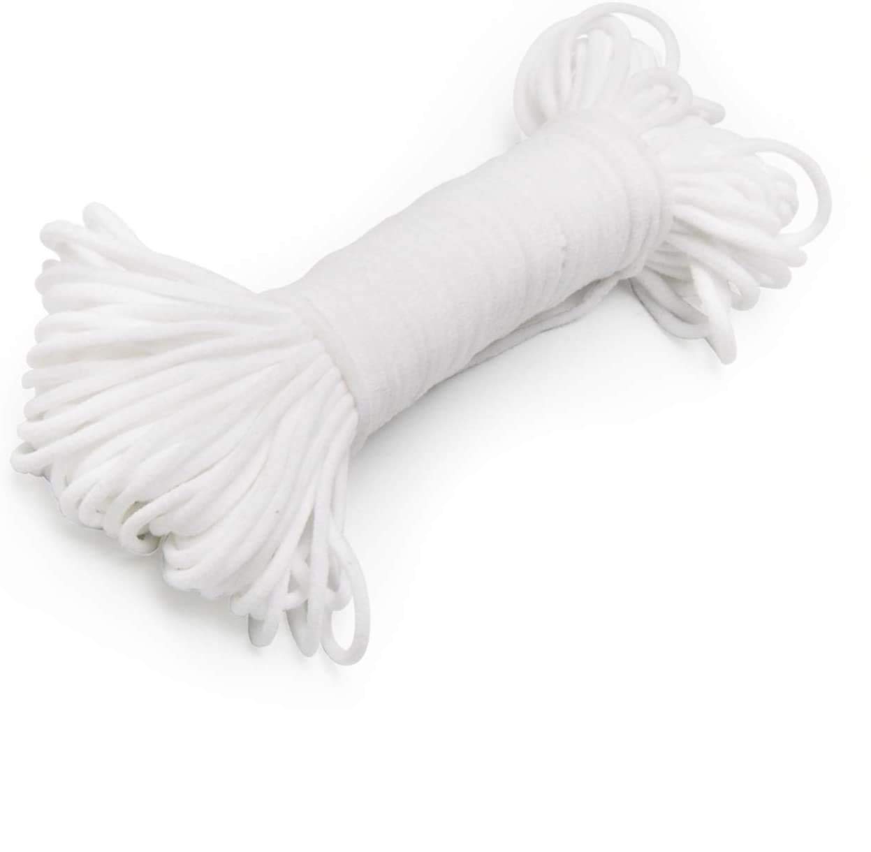 AceCamp 20 yards white elastic cord 3mm elastic band belt can be diy mask/bookmark/hair band