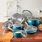 Ginny's Stainless Steel Belly-Shaped Cookware Set, True Blue