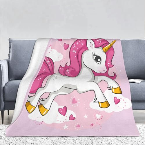 Paahryi Manta Rosa De Unicornio Para Niñas,Manta De Unicornio De Dibujos Animados Para Niñas,Arco Iris Nubes Caballo Manta De Franela De Forro Polar Para Regalo Juvenil 130 X 150 Cm, A Paahryi Manta Rosa De Unicornio Para Niñas,Manta De Unicornio De Dibujos Animados Para Niñas,Arco Iris Nubes Caballo Manta De Franela De Forro Polar Para Regalo Juvenil 130 X 150 Cm, A
