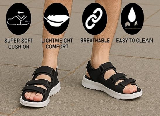 Image of ARCHID Kids Boys Sandals with Back Strap | Lightweight EVA Sole | Comfortable Anti-Slip Casual Sandals for Boys | Outdoor, Indoor, Travel & Everyday Footwear