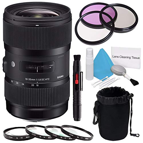 Sigma 18 ? 35 mm f / 1.8 DC HSM Art�����Yfor Canon (���ۃ��f��)�ۏ؂Ȃ�+ 72 Mm 3 Piece�t�B���^�L�b�g+�f���b�N�X�N���[�j���O�L�b�g+ 72 Mm�}�N��Close Up�L�b�g+�f���b�N�X�����Y�|�[