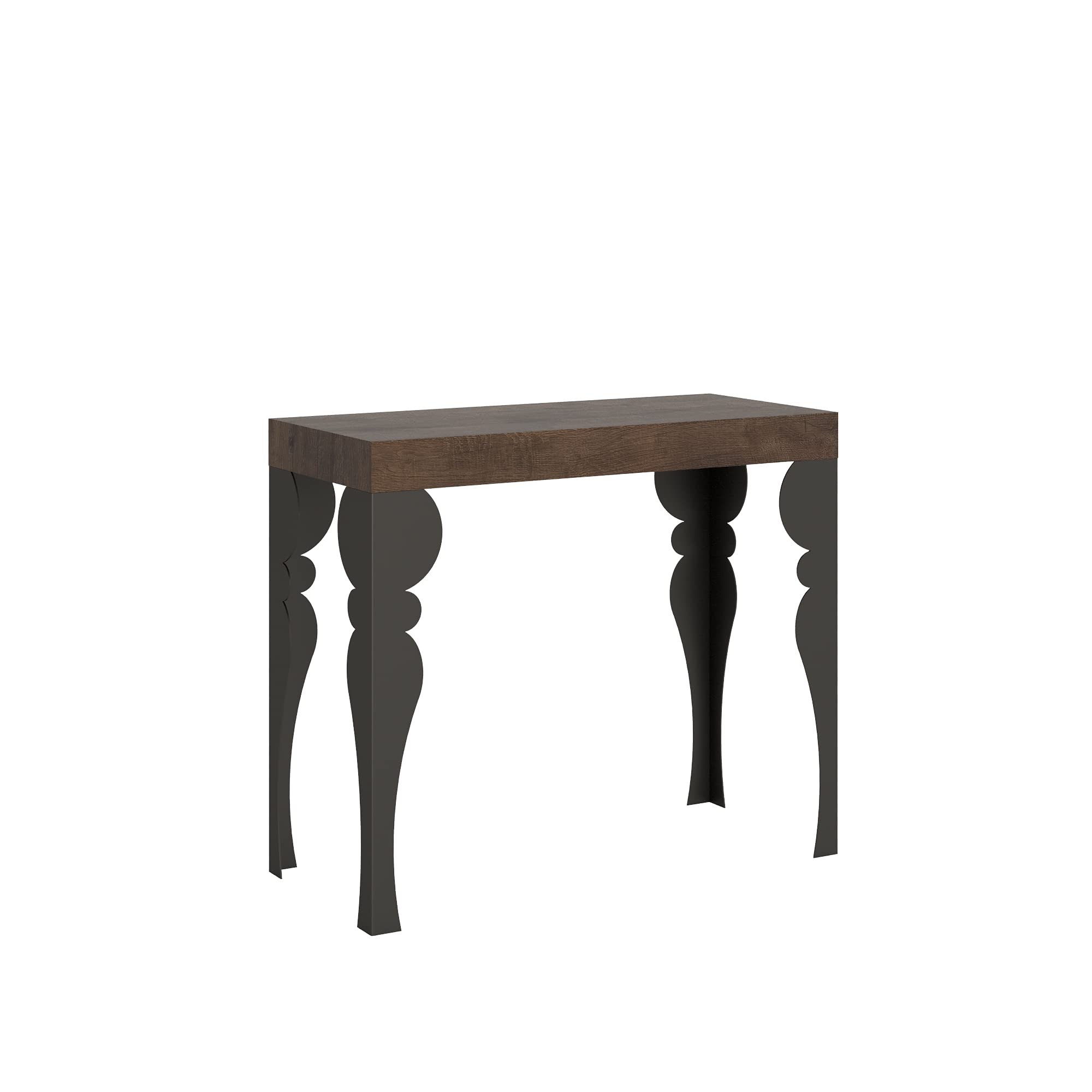 Console extensible Itamoby, modèle Noce, table rectangulaire en bois et métal anthracite, 300 cm x 75 cm x 75 cm, extensible jusqu'à 300 cm, pour 14 personnes, contemporain, pour intérieur