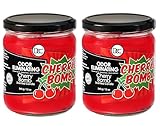 Cherry Bomb Two Pack Odor Eliminating Highly Fragranced Candle - Eliminates 95% of Pet, Smoke, Food, and Other Smells Quickly - Up to 80 Hour Burn time - 12 Ounce Premium Soy Blend
