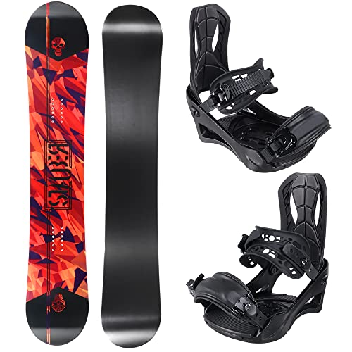 STAUBER 143cm Summit Snowboard & Binding Package Sizes 128, 133, 138, 143, 148,153,158, 161- Best All Terrain, Twin Directional, Hybrid Profile - Adjustable Bindings - Designed for All Levels