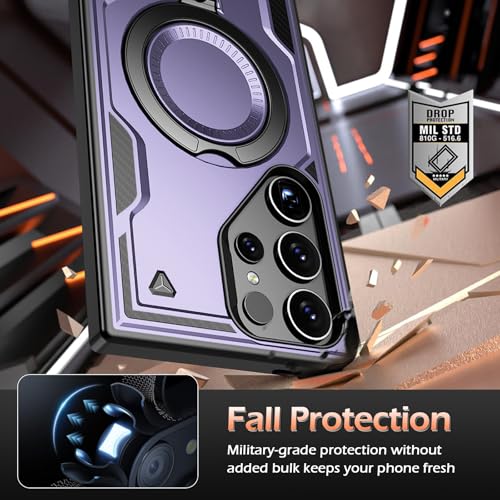Image of for Samsung Galaxy S24 Ultra Case Magnetic with stand, with Mag-Safe, with Screen Protector, Wireless Charging, Shockproof for Samsung S24 Ultra 5G Phone Case, Ring Holder Cover, for Samsung S24 Ultra