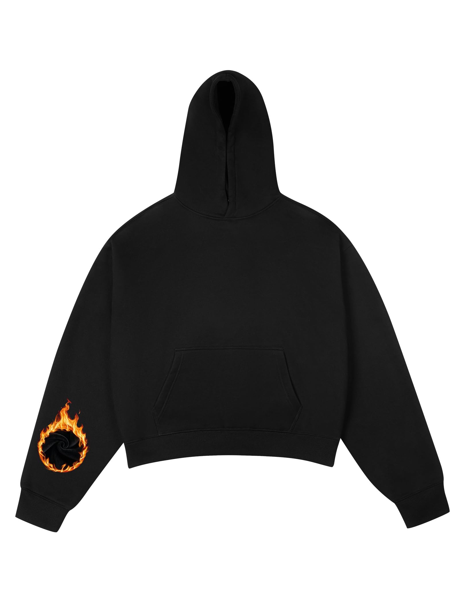 Hoodies for Men Fleece Boxy Hoodie Fall Oversized Pullover Top