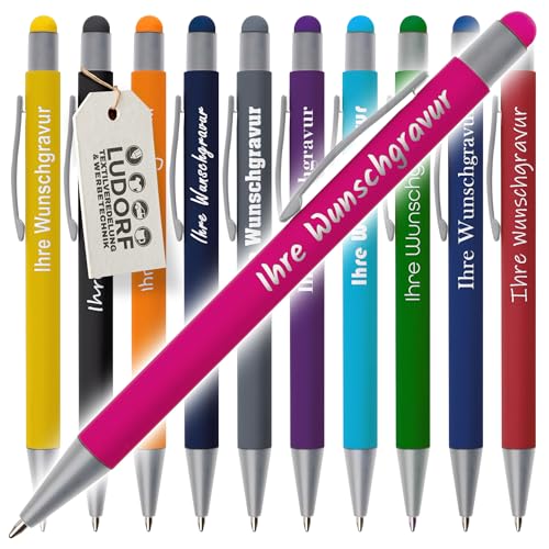 #teamludorf GRIP Kugelschreiber mit Touchfunktion – 50er Set Kullis mit Gravur | Personalisierter Kulli gummiert | Stift mit Gravur mit blauer Mine (MIX, 50) #teamludorf GRIP Kugelschreiber mit Touchfunktion – 50er Set Kullis mit Gravur | Personalisierter Kulli gummiert | Stift mit Gravur mit blauer Mine (MIX, 50)