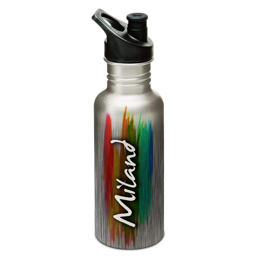 Hot Muggs® "Miland" Me PaintBrush Stainless Steel Sports Cap Water Bottle, 600ml
