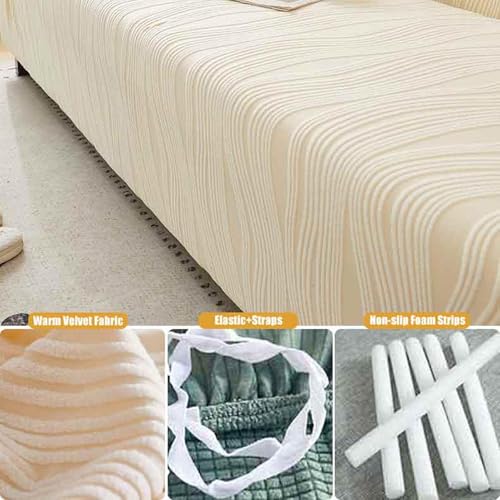 Housse de canapé velours chaud extensible salon 3 places - 8