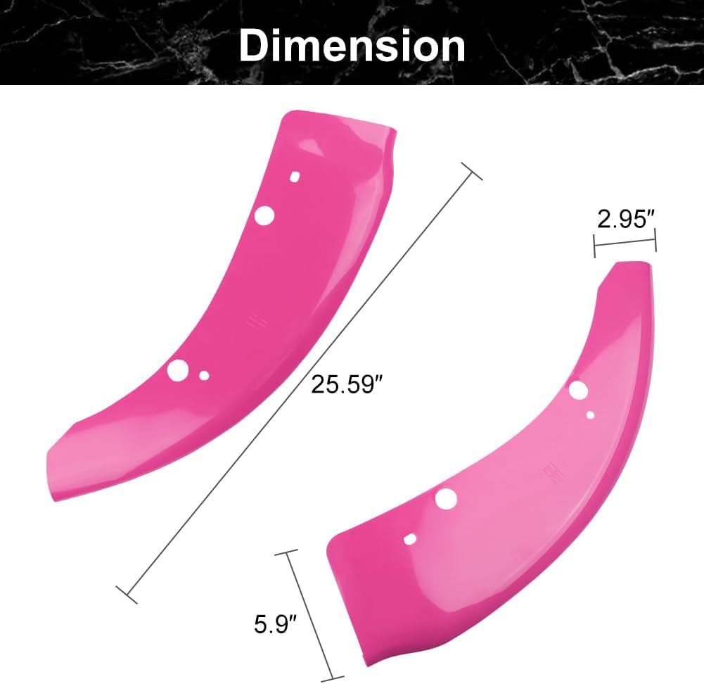 JDMON Front Bumper Lip Splitter Protector Compatible with Dodge Charger SRT Hellcat/SRT 392 / Scat Pack/RT Scat Pack/GT/RT 2015-2021, GT RT Accessories, Pink, 2pcs