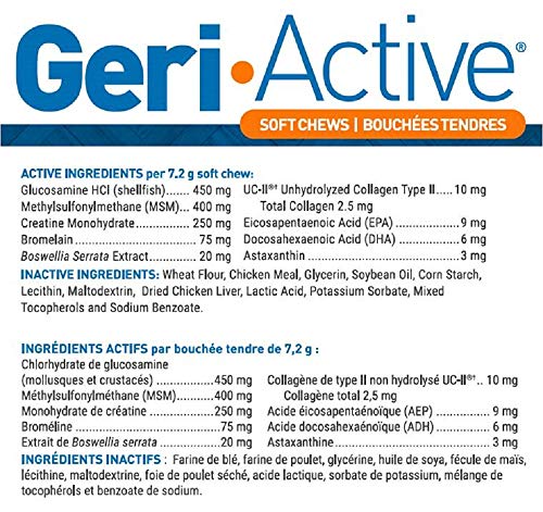 Geri-Active: Dog Joint Supplement for Medium & Large Dogs - 4 Month Supply w/Glucosamine for Dogs, UC-II and MSM - Tasty Soft Chew for Complete Dog Joint Care (120 Soft Chews) - Image 3