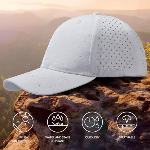 Image of UPF 50+ Performance Water Resistant Baseball Cap Lightweight Breathable Hat Golf Running Boat Hiking for Men Women
