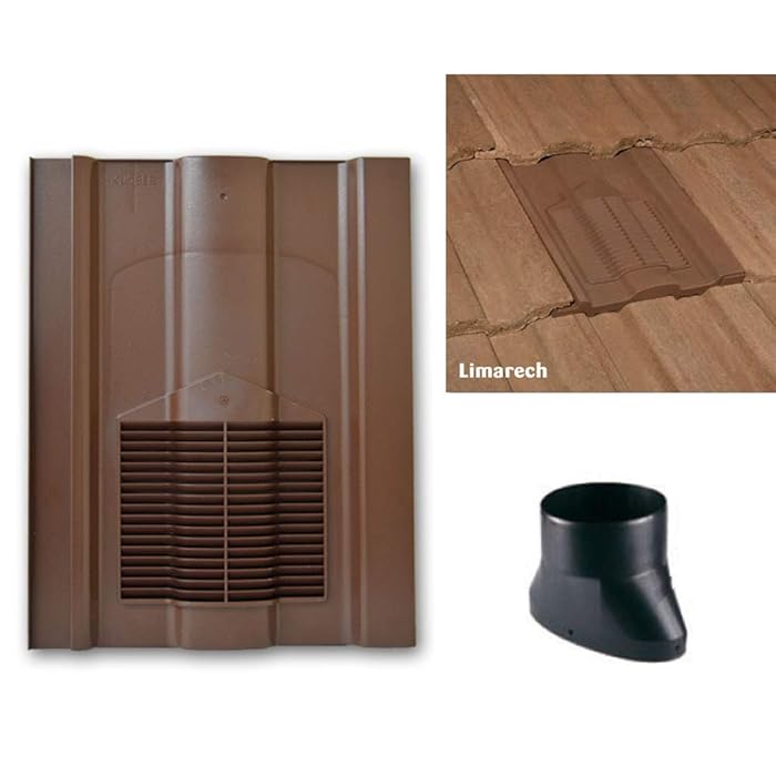 Buy Brown Roof Tile Vent Limarech Vents with Flexi Pipe Adaptor for Sandtoft Lindum, Russell