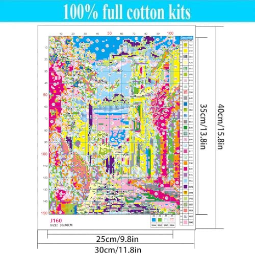 Image of WUSARPLY Landscape Stamped Cross Stitch Kits for Beginners Adults