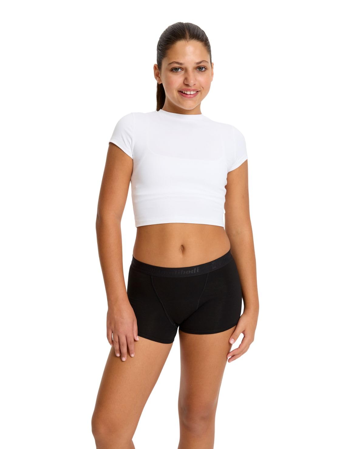 Teen Hipster Boyshort Moderate-Heavy Black