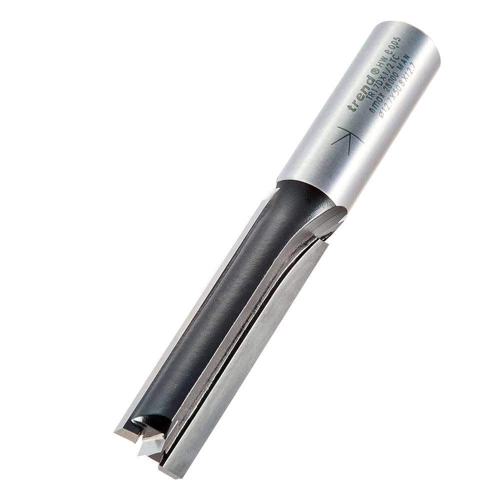 Trend frez prosty dwupiórowy do frezarki górnowrzecionowej, trzpień 1/2 cala, średnica cięcia 12,7 mm i długość cięcia 50 mm, węglik spiekany (TCT), TR17DX1/2TC