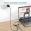 USB C Gigabit Ethernet Adapter with 60W Charging Port, 1000 Mbps Ethernet to Type C,Thunderbolt 3 to RJ45 LAN Network Adapter with Power Delivery for MacBook Pro,Mac,Chromecast Google TV,iPad Air,Dell