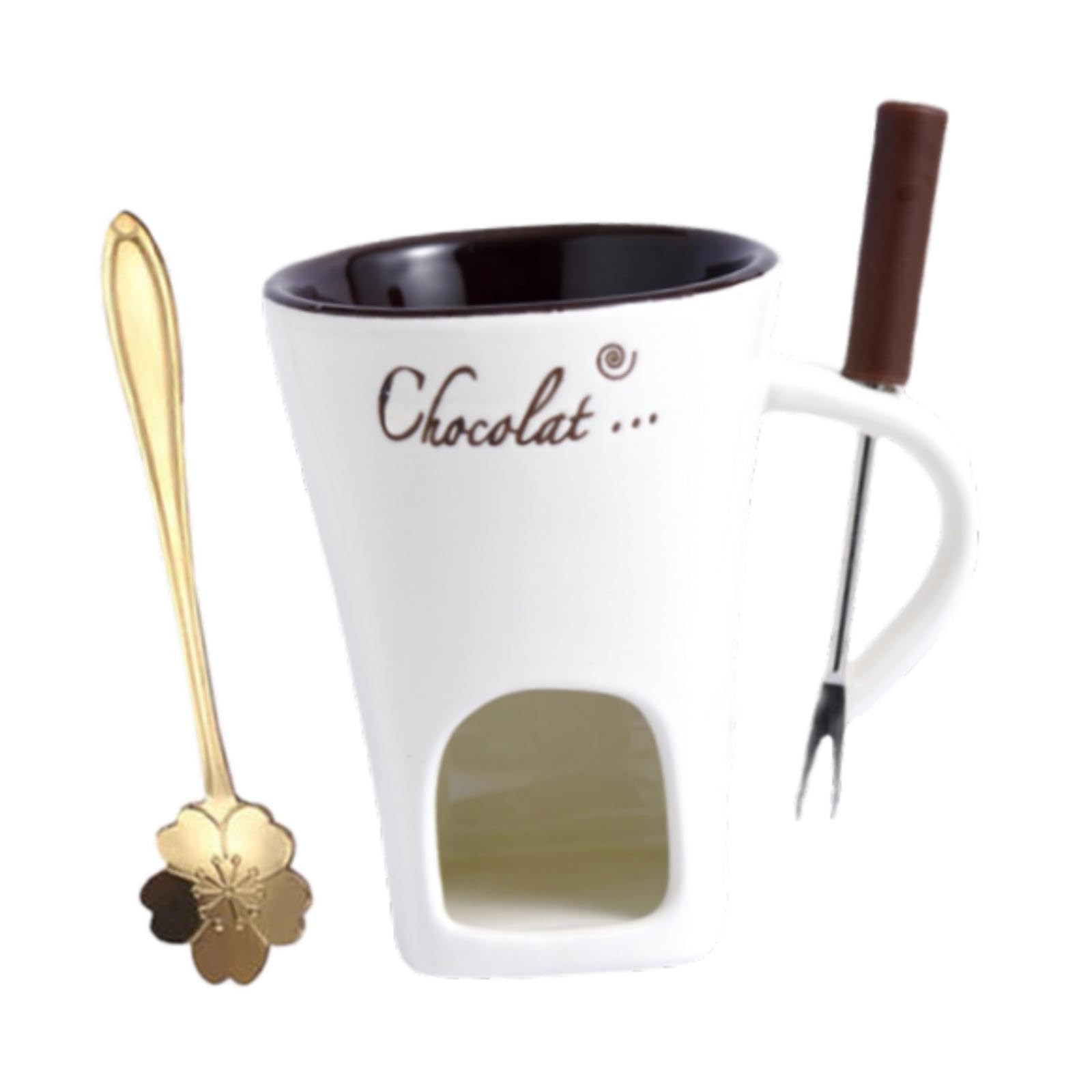 Caquelon à fondue au chocolat et fromage blanc avec son bol de fusion en céramique