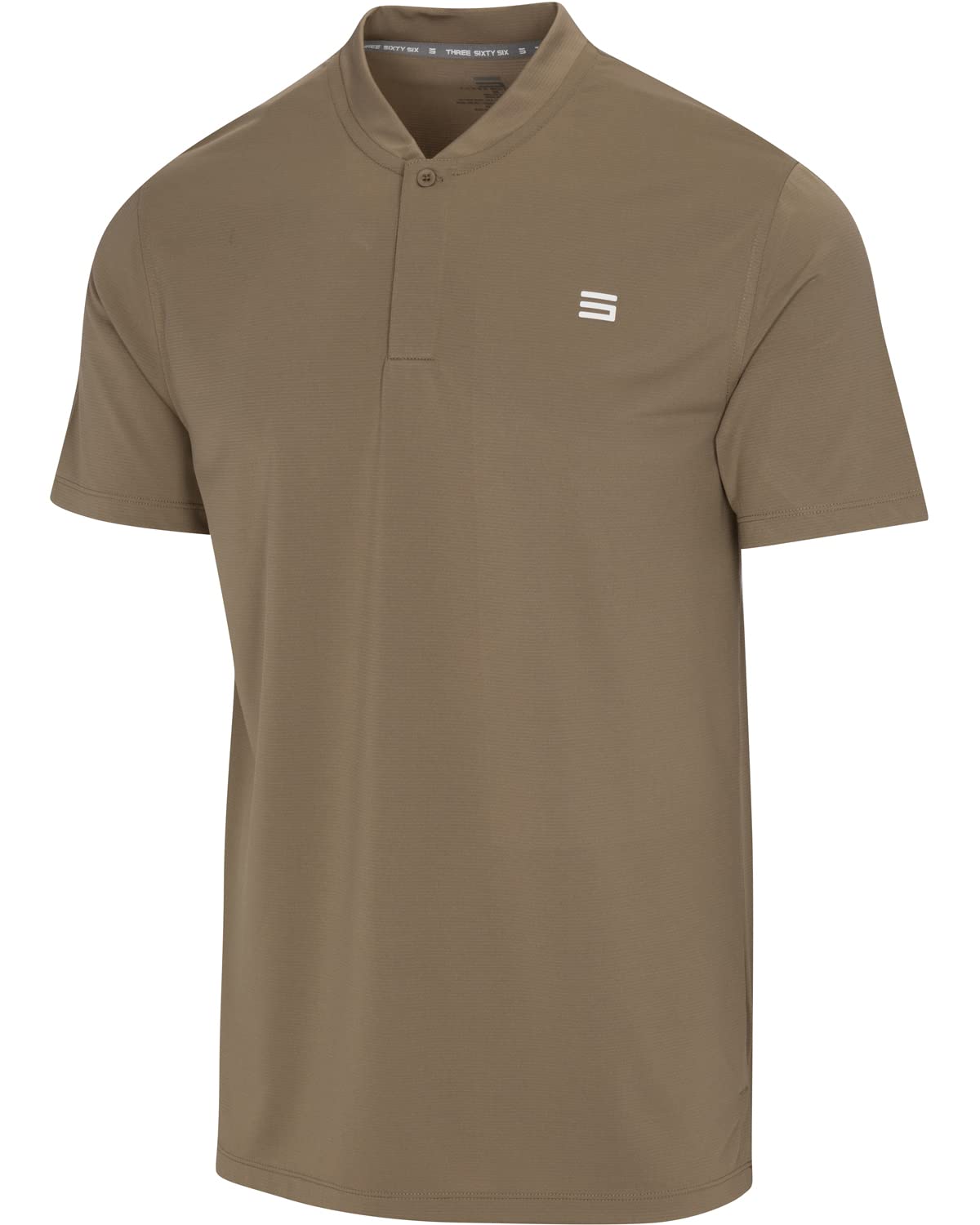 Three Sixty SixQuick Dry Collarless Golf Shirts for Men Short Sleeve  Casual Polo, Stretch Fabric