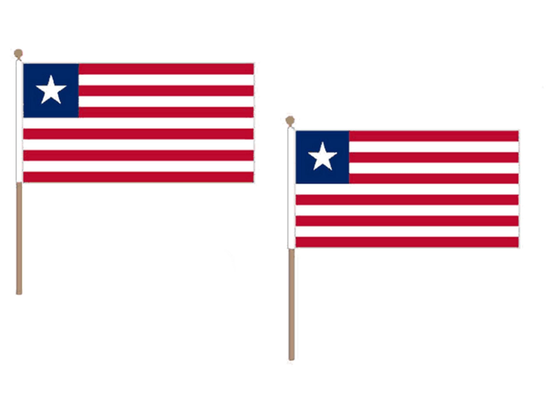 AZ FLAG Liberia Flag 12'' x 18'' wood stick - Liberian flags 30 x 45 cm - Banner 12x18 in with pole