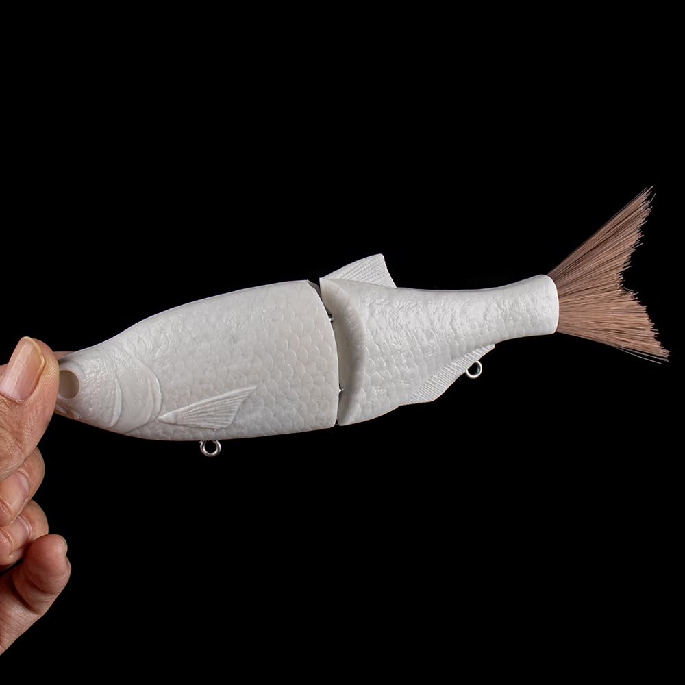 5 cebos de natación con Deslizamiento articulado de 17 cm en Blanco - Señuelos de Pesca de Cuerpo Duro sin Pintar for Cebo hundido DIY - Perfecto for Pesca de lubina y Perca