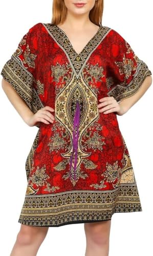 Hippy Boho Maxi Short Kaftan Dress Free Size Women Caftan Tunic Dress Night-Gown Beach Cover Up Wear