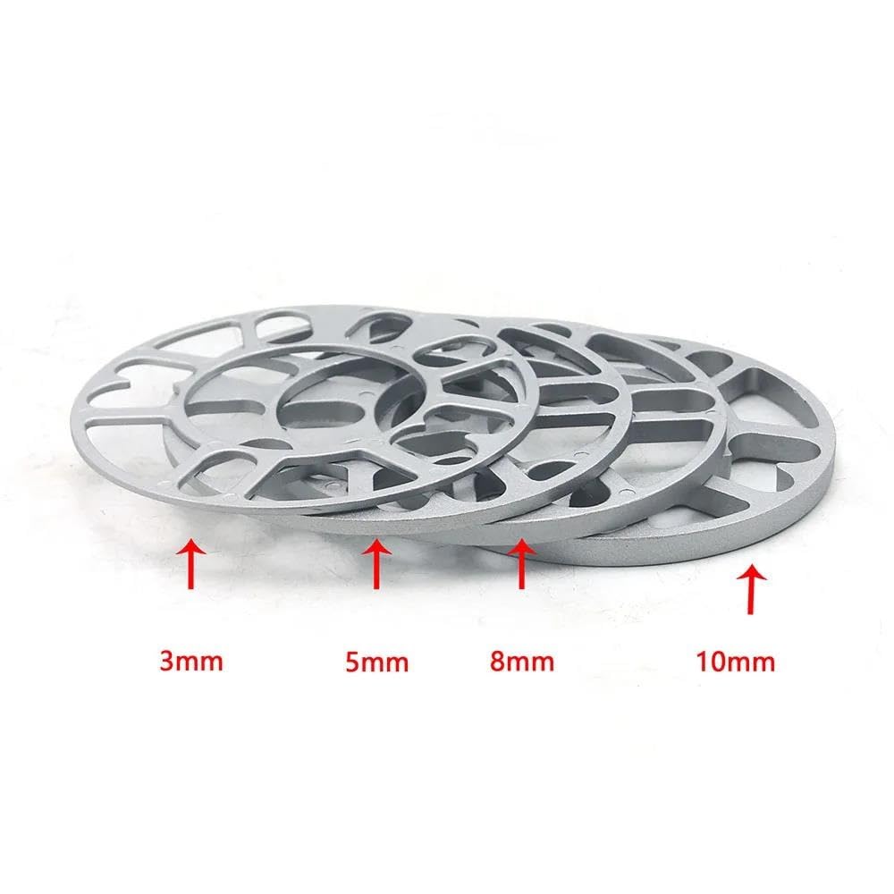 Separadores Ruedas 4 Uds Universal 3mm 5mm 8mm 10mm Aluminio Rueda Coche Espaciador Placa Cuñas Ajuste 4x100 4x114,3 5x100 5x108 5x114,3 5x120 Separadores(8MM)