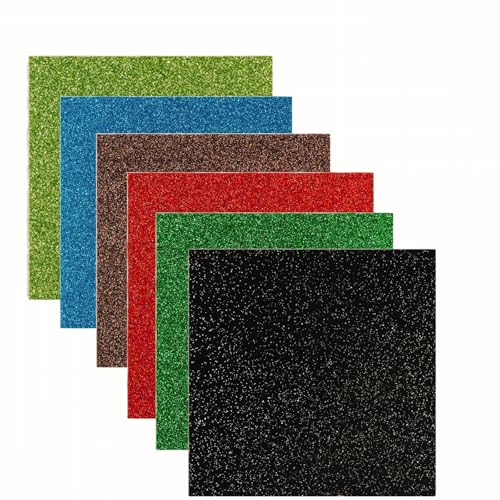 Image of Acrylic Sheets Both-Side Glitter Acrylic Sheets 1 /8 Thick for Laser Cutting Engraving Plexiglass Sheets for Art Design Crafting DIY Home Decore Festival Ornaments (6, Multi, 8 * 8)