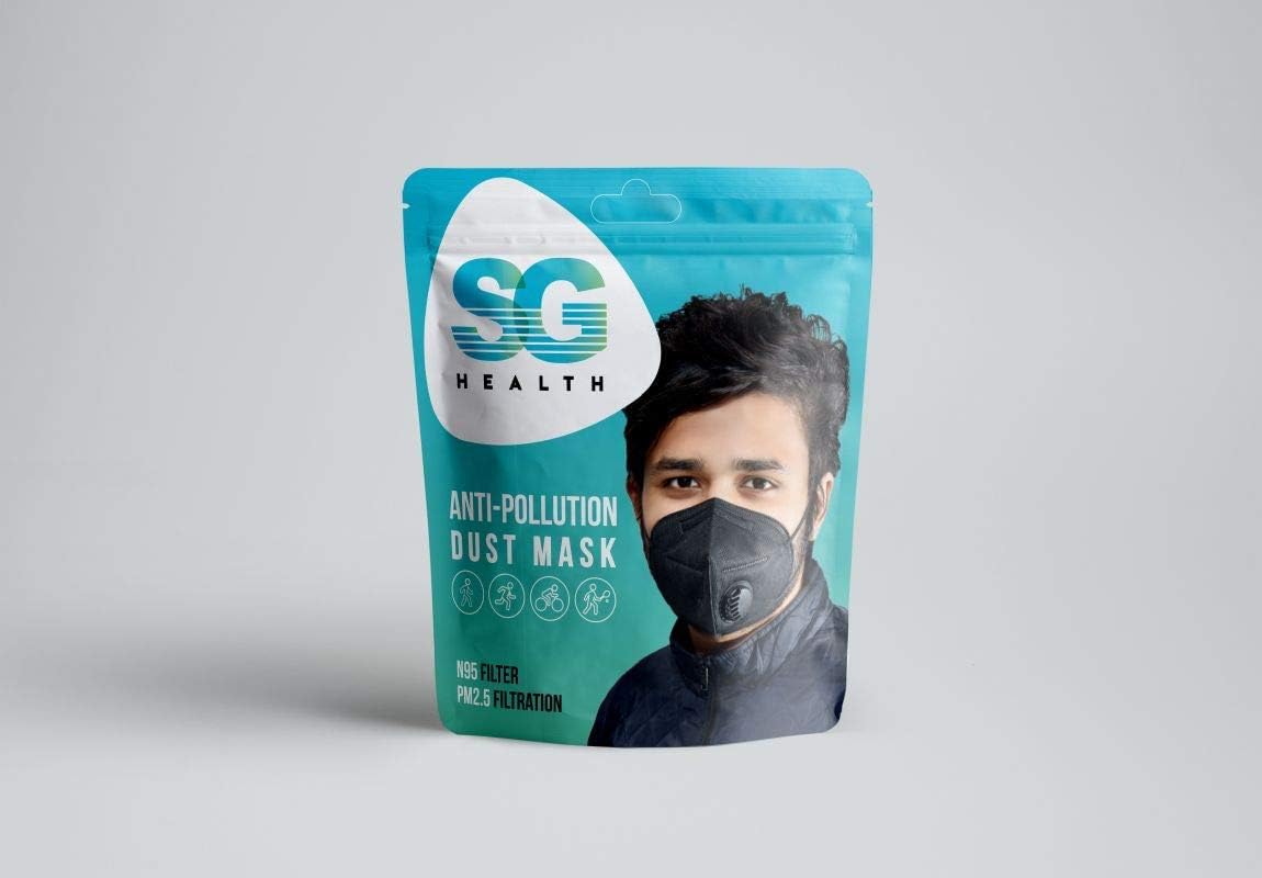 Sg Health Anti Pollution Face Mask With Activated Carbon (Black)