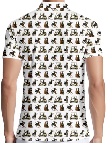 Image of PAGYMO Funny Golf Shirts for Men Crazy Printed Pattern Novelty Moisture Wicking Performance Mens Polo Shirt