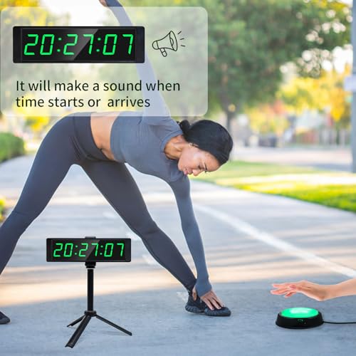 Image of YZ Gym Timer Clock for Home Gym, Fitness Timer with Stopwatch Button, Large Digital Stopwatch Countdown Clock, 12 /24H Digital Wall Clock, with Stand