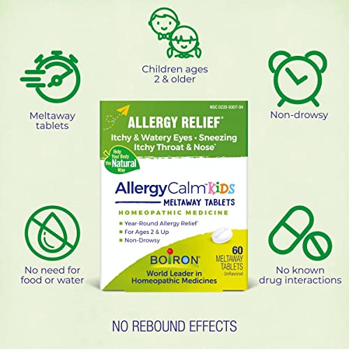 Boiron AllergyCalm Kids Tablets for Relief from Allergy and Hay Fever Symptoms of Sneezing, Runny Nose, and Itchy Eyes or Throat - 60 Count - image 4