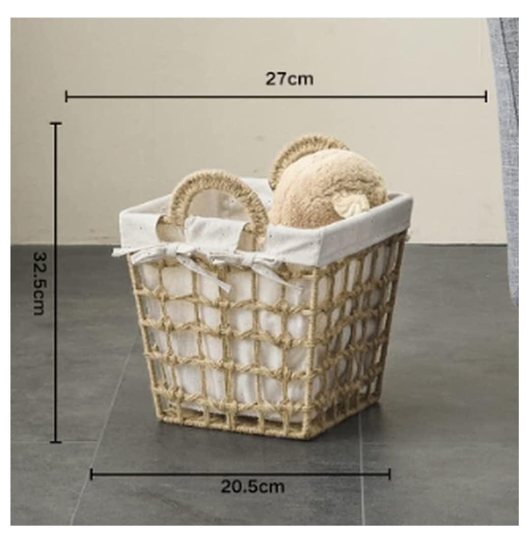 Cesto Colada Cesta De Almacenamiento De Cuerda De Algodón, Almacenamiento De Colocación De Manta De Ropa Suave De Cesta De Tejido Cesto Ropa Sucia