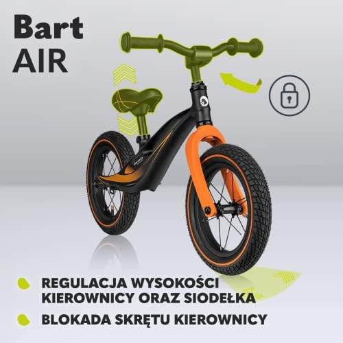 LIONELO Bart Air rowerek biegowy do 30kg, piankowe koła EVA, magnezowa rama, eko-skóra, wyprofilowany podnóżek, antypoślizgowe nakładki, uchwyt do przenoszenia, miękka struktura