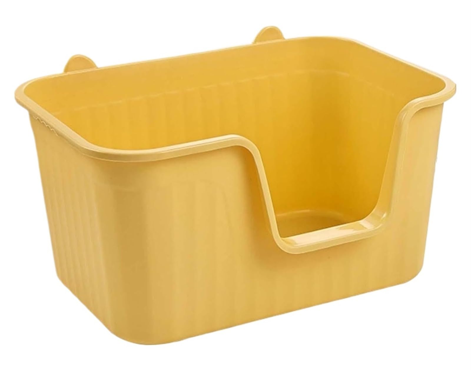 Kuweta dla Kota Solidna Otwarta Górna Kuweta Dla Zwierząt Z Wysokimi Ściankami, Odporna Na Rozpryskiwanie, Pojemnik Śmieci Trwała Kotów Nieprzywierająca(Yellow,50x38x30.5 cm)
