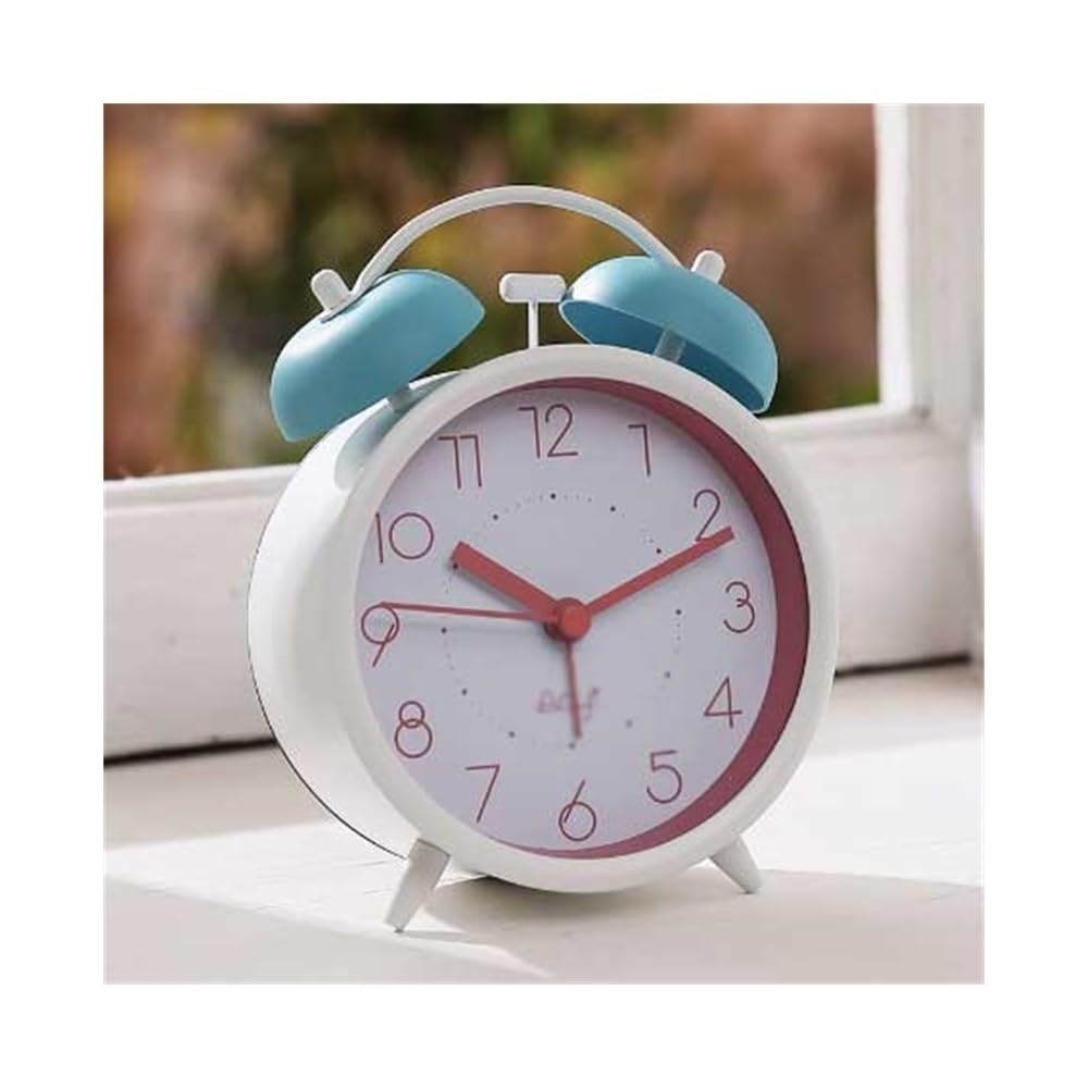 G5Z9W3C7M2 Loud Alarm Clocks Simple Analog Alarm Clock Round Battery Operated Bedside for Living Room Bedroom Office School Dormitory Desk Clocks for Table Decor