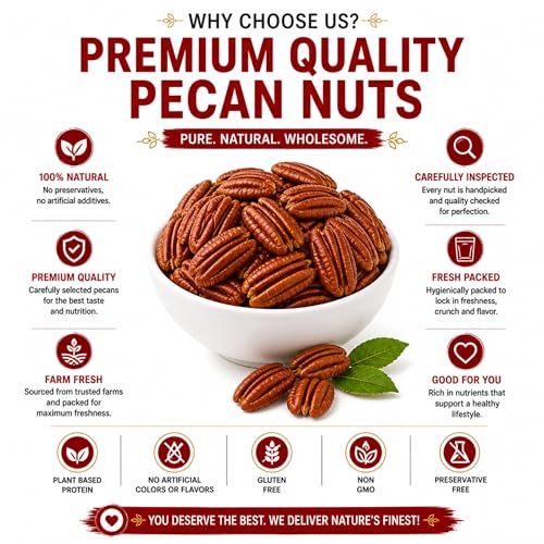 Image of Dry Goods Co. Pecan Nuts 200g | Premium Vacuum Packed Pecans | Lab Tested & Fresh | Naturally Crunchy & Rich in Nutrients | Healthy Snack, Baking & Trail Mix Nuts
