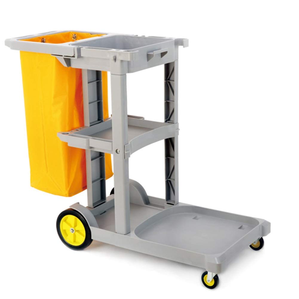 asdchZen Commercial Janitorial Cleaning Trolley,Multifunctional Cleaning Supplies Storage Cart,For Garage, Cleaning, Hotel & Restaurant