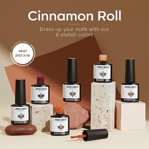 Image of modelones Gel Nail Polish Set, 6 Colors Pearl Nude Brown Shimmer Glitter Gel Polish Kit, All Seasons Soak OFF LED Manicure Salon DIY Gift