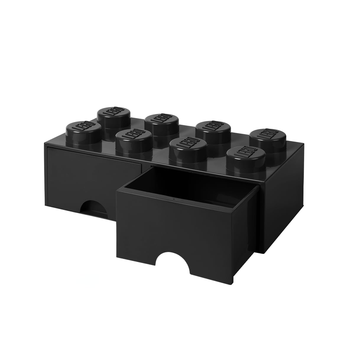 Room Copenhagen Lego Brick Drawer 8 Knobs,2 Drawers, Stackable Storage Box,9.4L, Black