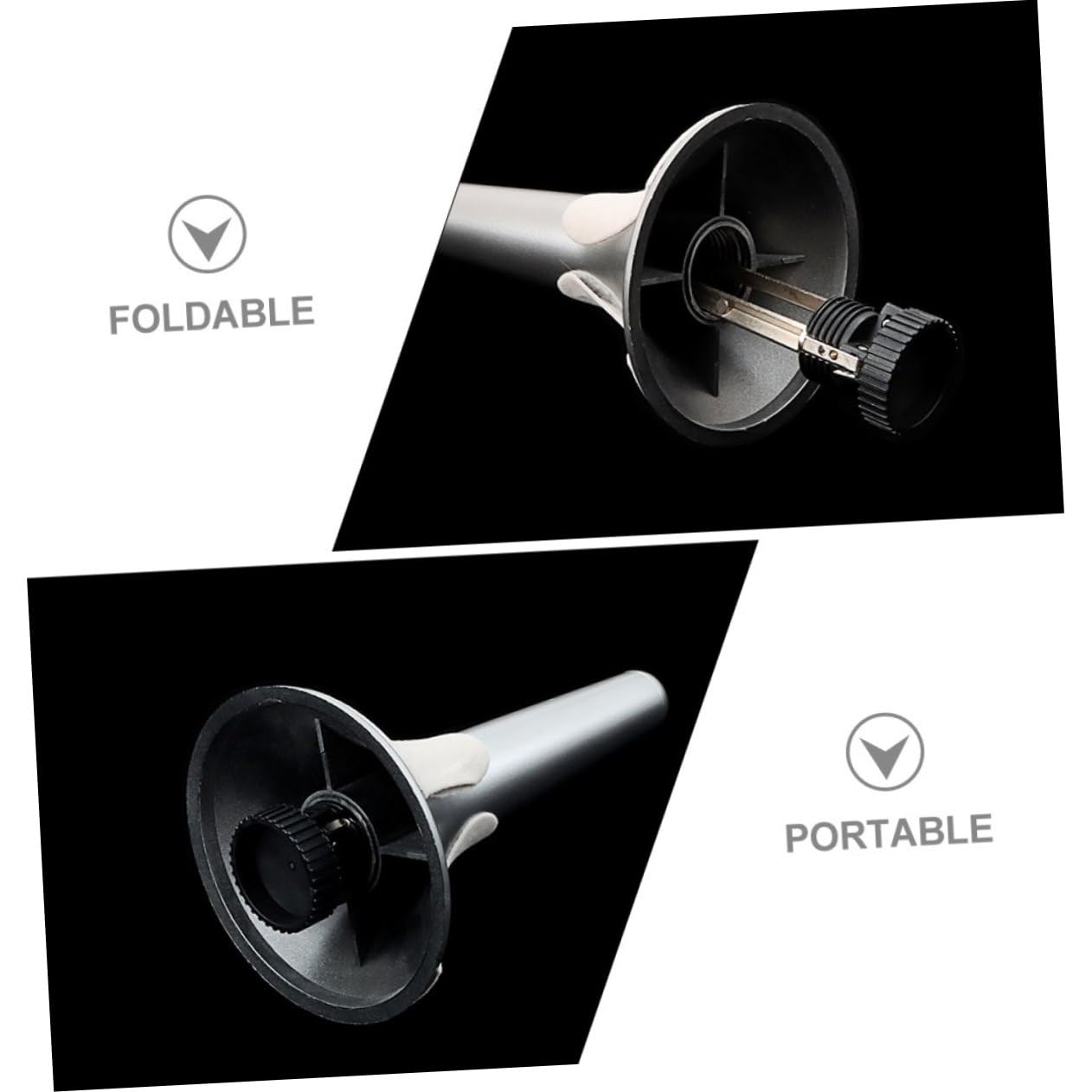 Levemolo Quick-install Trumpet Stand Holder Portable 3 Leg Metal Support for Trumpet and Trombone Silver Cb103