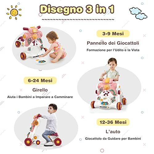 RELAX4LIFE 3 in 1 Primi Passi Spingibile, Scooter