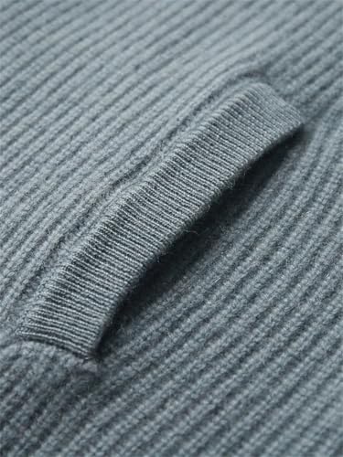 Men Thick Sweater Cashmere Long Sleeve Mock-Neck Sweaterzipper Cardigan Sweater Soft Warm Knitwear Sweater3