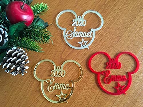 Mouse My First Christmas Ornament 2022 Mickey Mouse Head Christmas Tree Decoration 2022 Ornament Personalized Name  Bauble Disney Party Favor Decor 1St Xmas 2021 Gift For Kids First Birthday  Gifts Hanging Cute Minnie Mouse Acrylic Ornaments- Buy Online
