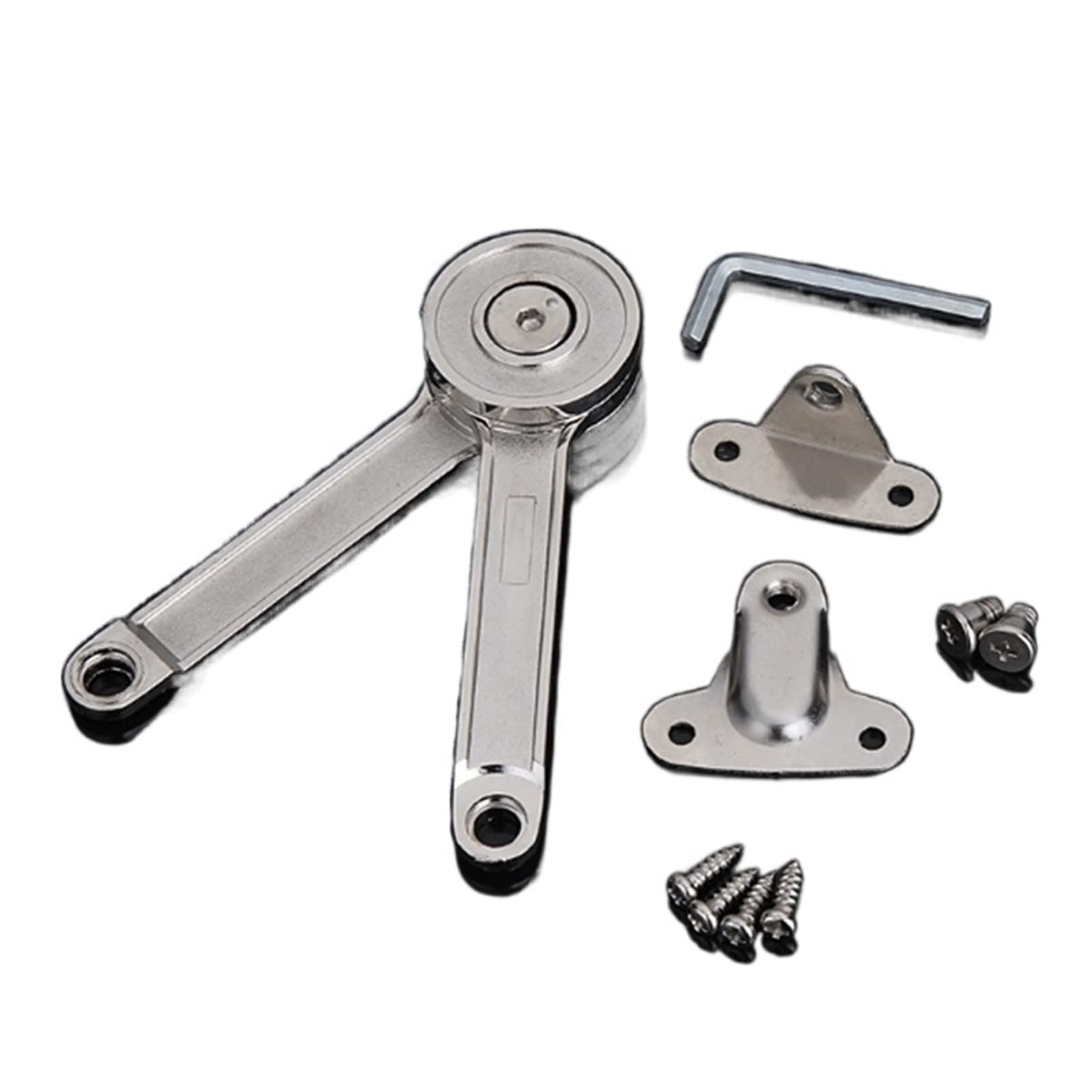 Youngran 4 stücke hydraulisch zufällig aufhören Scharniere Küchenschrank Türstützstange Einstellbare Scharniermöbel Kleiderschrank Heben Klappe Hardw Hardw Leisurely (Color : Silver)
